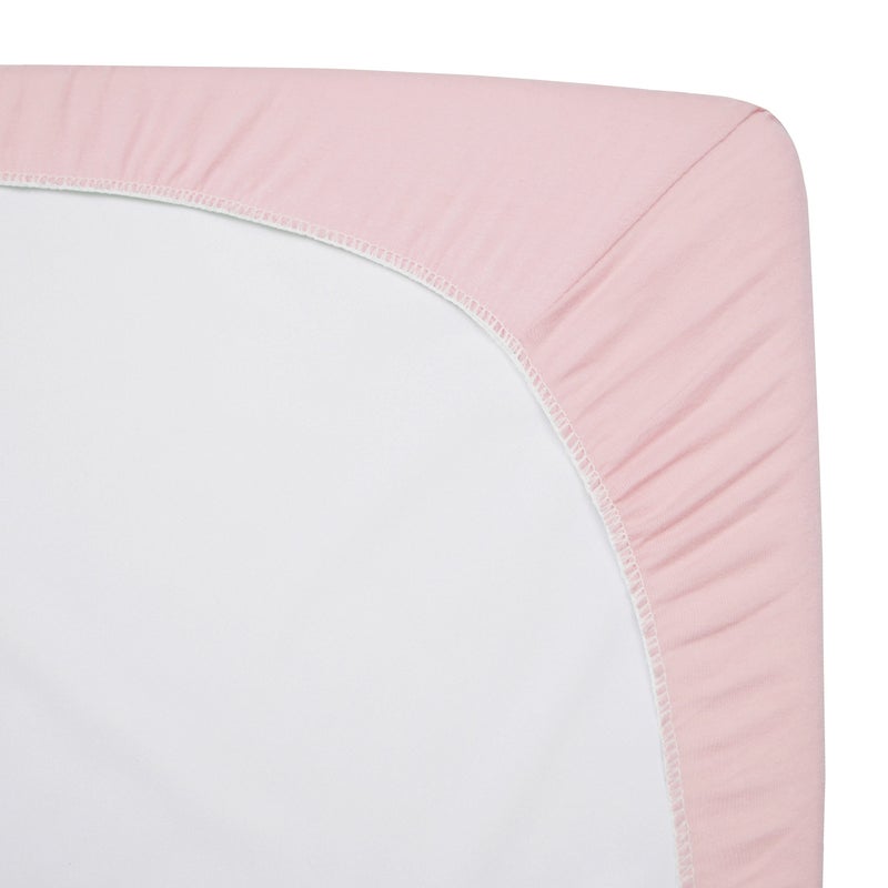 TL Care Fitted Crib Sheet 28" x 52", Soft Breathable Neutral 100% Cotton Jersey Sheet, Pink, for Boys and Girls, Fits Crib and Toddler Bed mattresses - Image 4